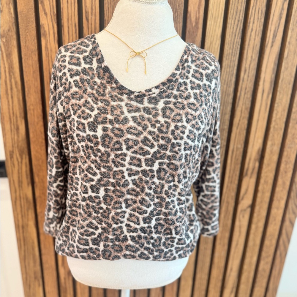 Philosophy Leopard Print 3/4 Top M